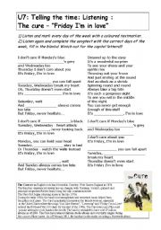 English Worksheet: days of the week 