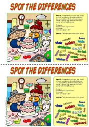 English Worksheet: Spot the differences. (Happy birthday!)