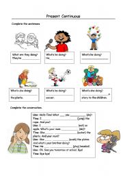 English Worksheet: Present Continuous