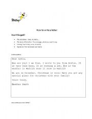 English Worksheet: How to Write a Letter