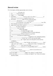 English worksheet: Genral Review