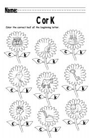 English Worksheet: Whats the beginning letter?