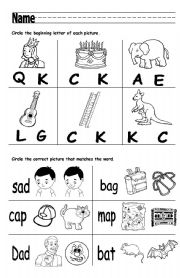 Beginning Sounds and CVC words