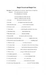 English Worksheet: present and past simple