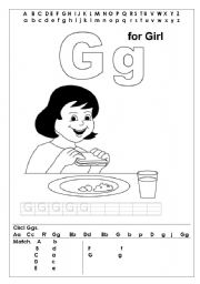 English worksheet: Gg,Hh,Ii,Jj