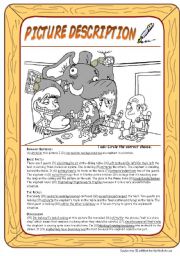 English Worksheet: Picture description: Elephant at dinner (with KEY)