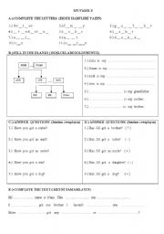 Worksheet for Family Member