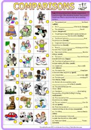 English Worksheet: Comparisons Gap-fill with Key (Comparative/Superlative)