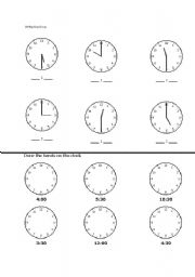 English worksheet: Clocks