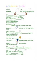 English Worksheet: Just the way you are - Bruno Mars