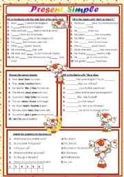 English Worksheet: PRESENT SIMPLE - REVISION