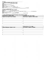 English Worksheet: was were 