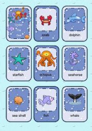 English Worksheet: under the sea flashcards