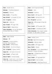 English Worksheet: Famous dead peoples ID
