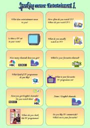 English Worksheet: Speaking: Entertainment 1. 