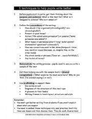 English Worksheet: Top 5 writing tips