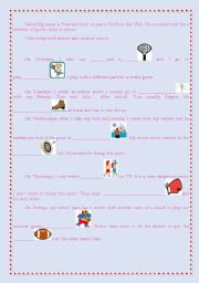 English worksheet: sports and equipments