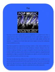 English Worksheet: Music Genre 1 (pop)