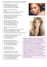 English Worksheet: SONG: LISTEN by Beyonc