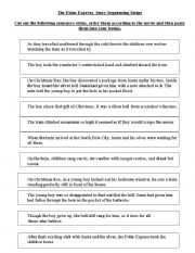 English Worksheet: Polar Express Sequencing Activity