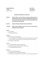 English Worksheet: Personalities