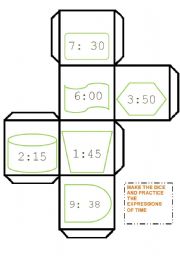 English Worksheet: Times Dice