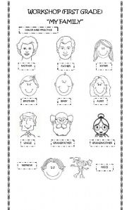 English Worksheet: My Family