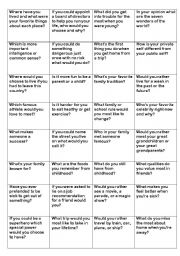 English Worksheet: conversation cards