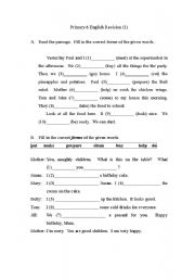 English Worksheet: Primary Six English Worksheet