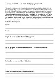 English Worksheet: Pursuit of Happyness