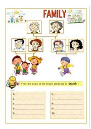 English Worksheet: Family Members