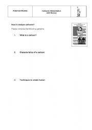 English worksheet: Worksheet Cartoons Analysis