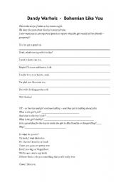English Worksheet: Reported Speech Practice - Dandy Warhols Bohemian Like You