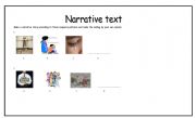 English worksheet: writing narrative text through pictures