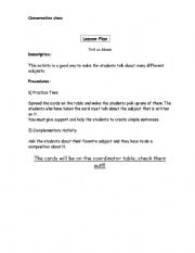 English worksheet: Tell us about...