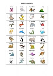 English Worksheet: animal part 2 goes with bingo