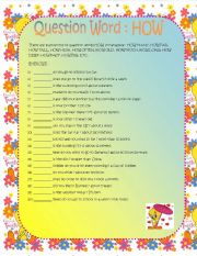 English Worksheet: Question Words WHO