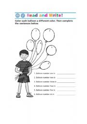 English Worksheet: colours