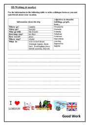 English Worksheet: writing about london