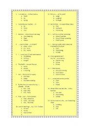 English worksheet: verb tense review