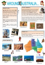 English Worksheet: AROUND  AUSTRALIA ( part 1 )