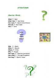English Worksheet: Question Wordls