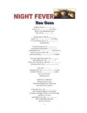 English worksheet: Song: Night Fever (Bee Gees)