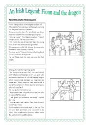 English Worksheet: An Irish legend: Fionn and the dragon