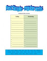 English worksheet: Past Simple - regular verbs