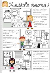 English Worksheet: Katies home 1