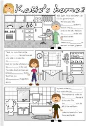 English Worksheet: Katies home 2