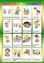 English Worksheet: CHILDS GAME FOR BEGINNERS - FLASHCARDS II