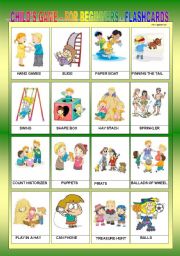 English Worksheet: CHILDS GAME FOR BEGINNERS - FLASHCARDS III