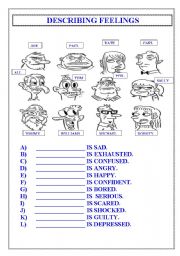 English Worksheet: FEELINGS